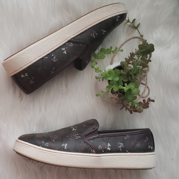 Coach Floral Brown Tan Shoes - Picture 1 of 5